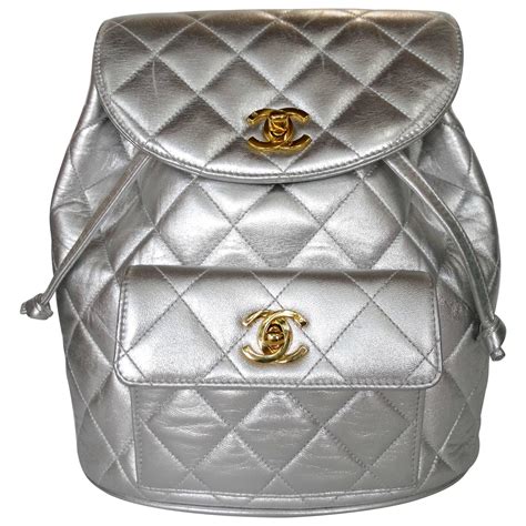 chanel silver gabrielle backpack|More.